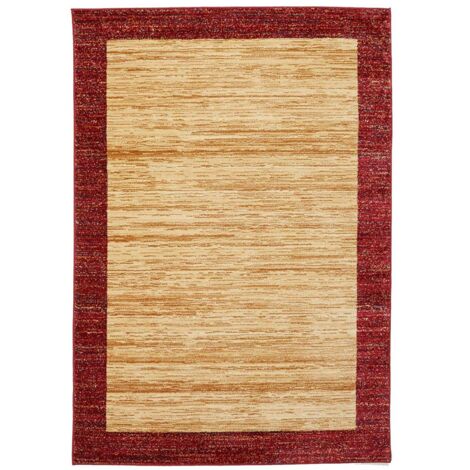 Tapis salon et chambre 120x180 beige rectangle tissé motif simple CHOBAY 2