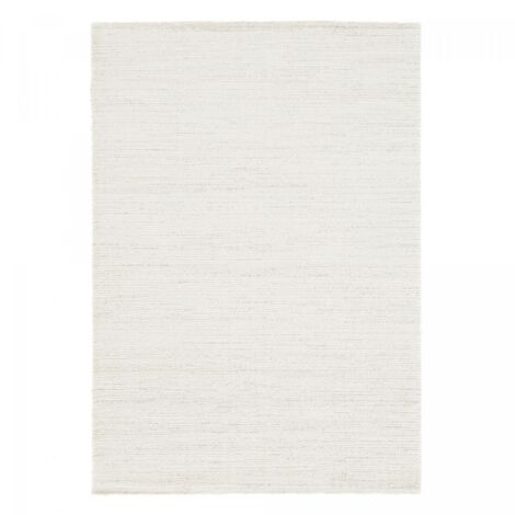 Tapis salon et chambre 160x230 crème rectangle tissé motif faux uni GLACIA 1