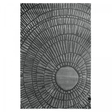 Tapis salon et chambre 160x230 gris et noir rectangle tissé motif géométrique TOSCANA