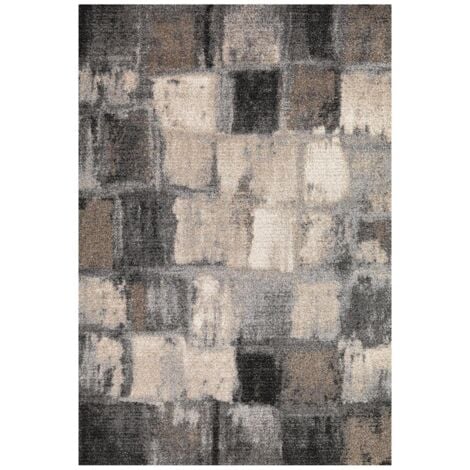 DEZENCO 160x230 gris rectangle tissé motif géométrique CALEGANT