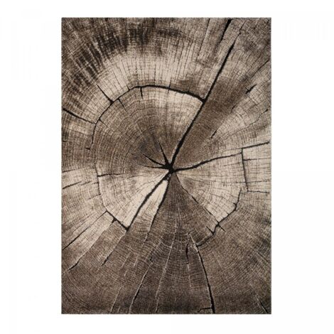 Tapis salon et chambre 160x230 taupe rectangle tissé motif floral RAMPI