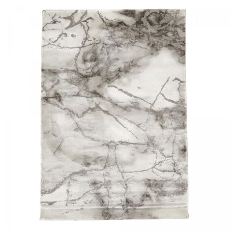 Tapis salon et chambre 200x290 gris rectangle tissé motif abstrait MARBAL