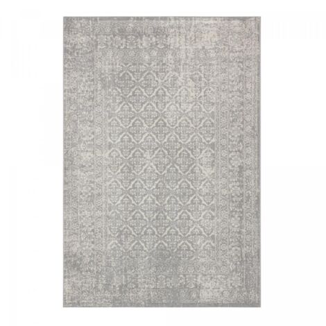 Tapis salon et chambre 80x200 gris rectangle tissé motif ethnique LUMIN 4