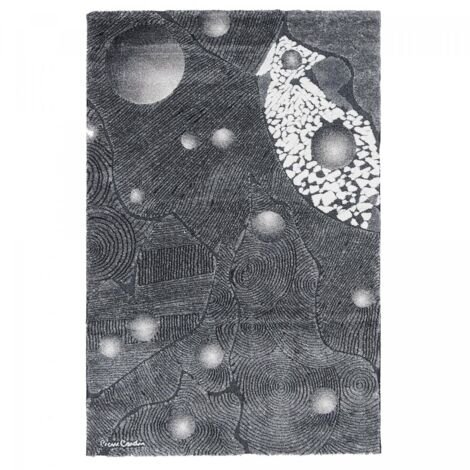 Tapis salon et chambre en acrylique 120x180 gris et blanc rectangle tissé