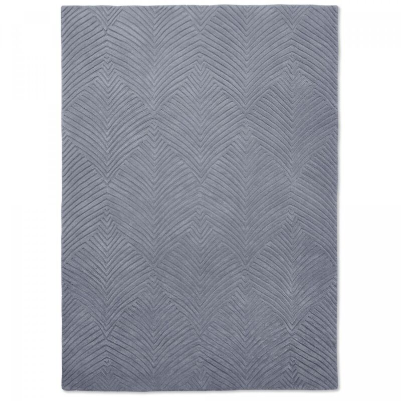 Tapis salon et chambre en laine 120x180 bleu et gris fait à la main