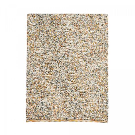 Tapis salon et chambre en laine 200x300 beige et orange rectangle tissé