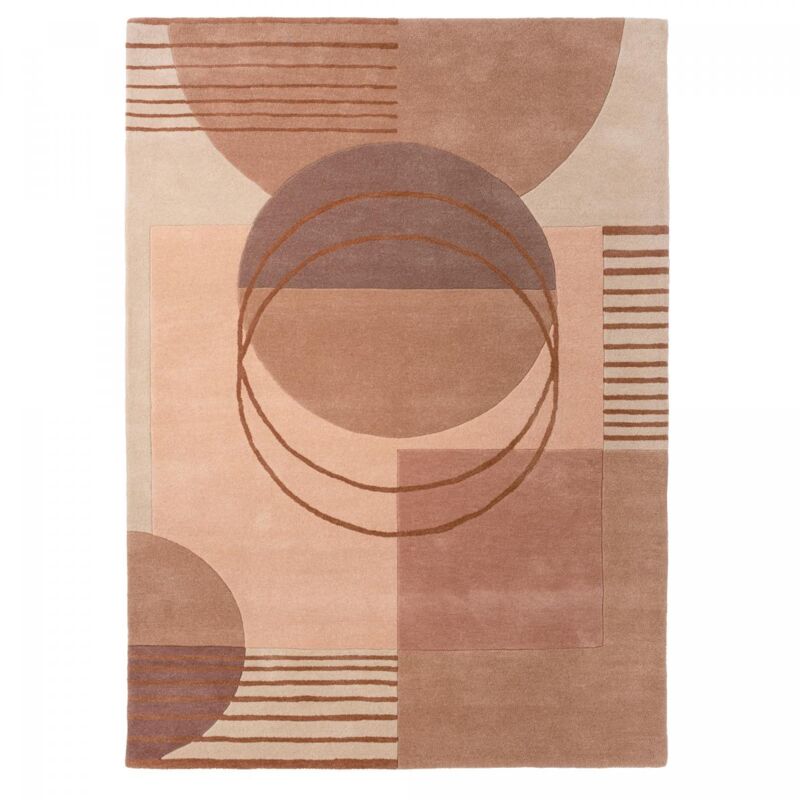 Brink&campman - Tapis salon et chambre en laine 140x200 crème rectangle fait à la main