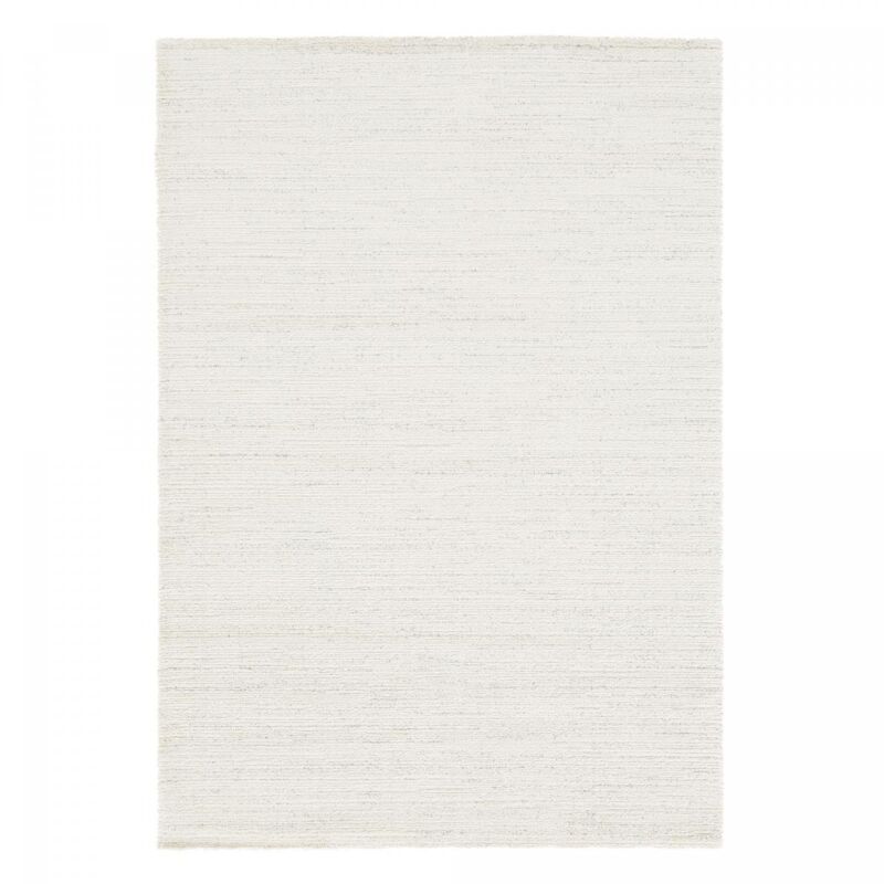 Tapis salon et chambre 160x230 crème rectangle tissé motif faux uni glacia 1