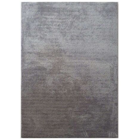 Tapis salon gris 133x190 cm – Tapis à poils courts en polyester – Toucher extra doux pour confort et élégance – Thedecofactory