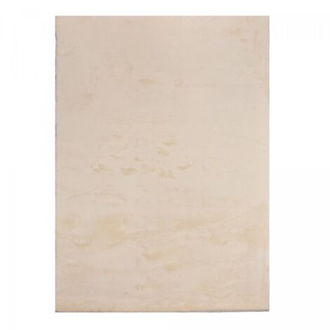 Tapis salon LYN10 LAVABLE beige 160x220, tapis doux et soyeux à l'aspect : Shaggy
