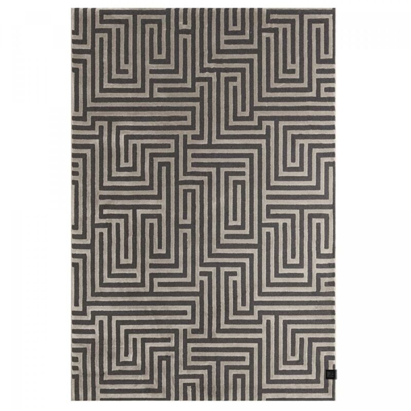 Guy Laroche - Tapis salon et chambre 160x230 gris rectangle tissé motif géométrique mirage