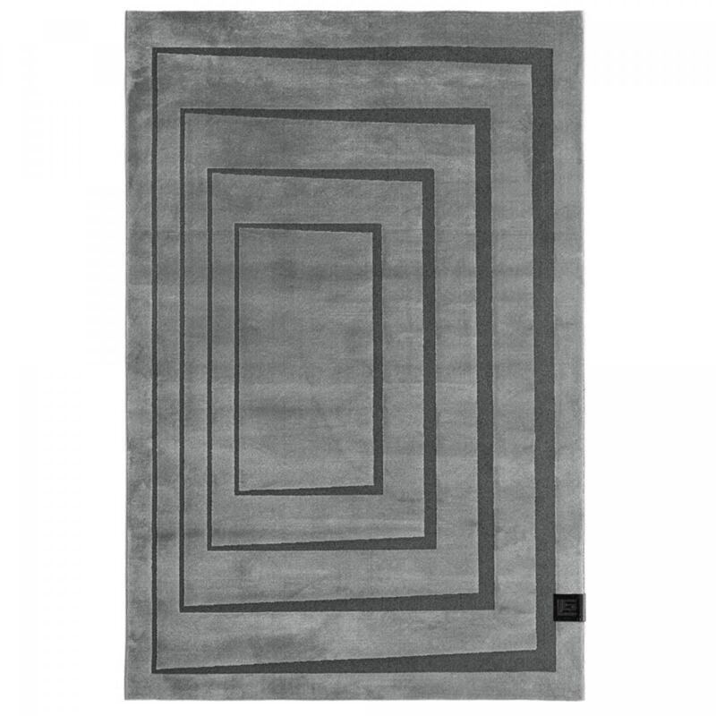 Guy Laroche - Tapis salon et chambre 160x230 gris et noir rectangle tissé motif géométrique plaza
