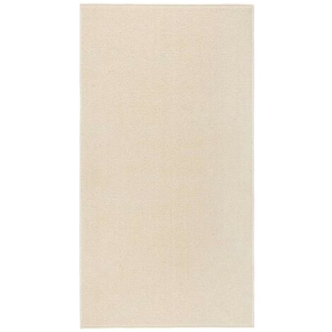 Tapis Salon Poils Courts. Crème. 80 X 150. Design, Chaud & Confortable
