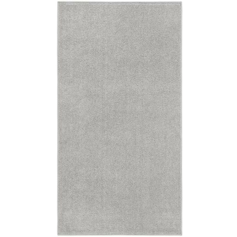 Tapis Salon Poils Courts. Gris Clair. 80 x 150. Design, Chaud & Confortable - Gris Clair