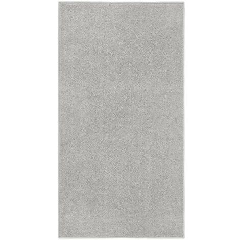 Tapis Salon Poils Courts. Gris Clair. 80 X 150. Design, Chaud & Confortable