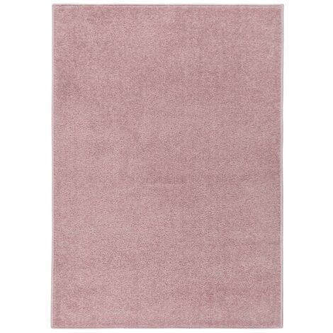 Tapis Salon Poils Courts. Rose. 140 X 200. Design, Chaud & Confortable