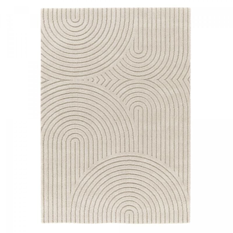 Tapis salon et chambre 80x150 beige rectangle tissé motif simple RIVIERA 1