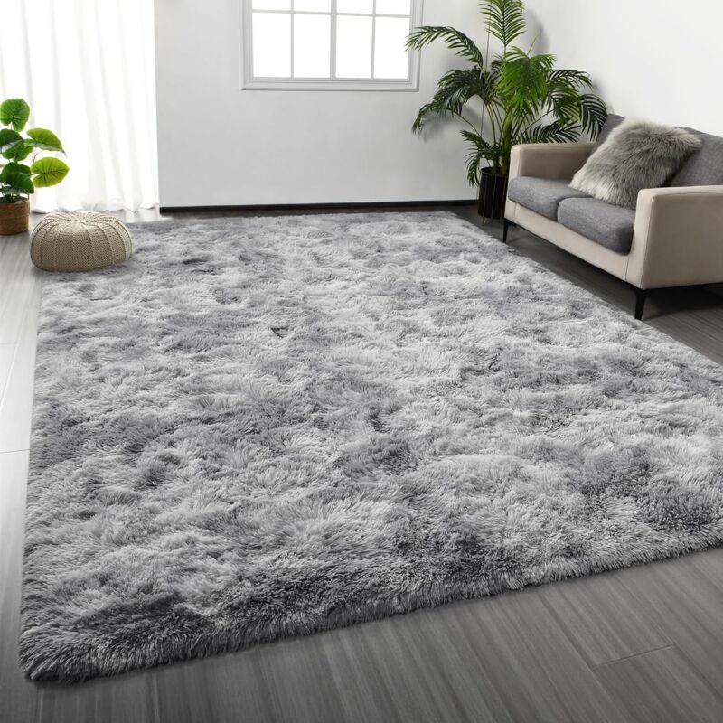 Tuserxln - Tapis Salon Shaggy 160 x 230 cm - Descente de lit Tapis Poils Longs (Gris clair) Tapis Doux pour Salon Chambre Canapé gris clair g
