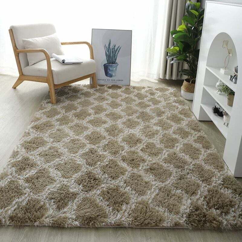 Tapis Salon Shaggy Moelleux Antidérapant Tapis Chambre à Poils Longs Doux et Confortable Grand Tapis de Sol Enfant Lavable pour Chambre, Salon,