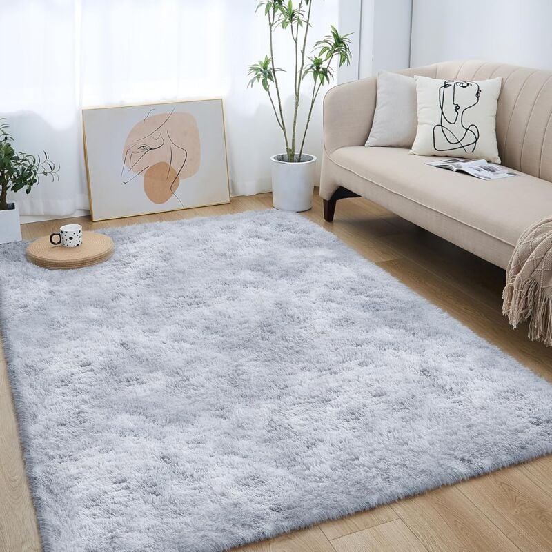 Tapis Salon Shaggy Tapis Chambre 120 160CM Doux Moelleux Moderne Grand Tapis de Salon Tapis à Poils Longs Tapis Antidérapant Décoration Intérieure
