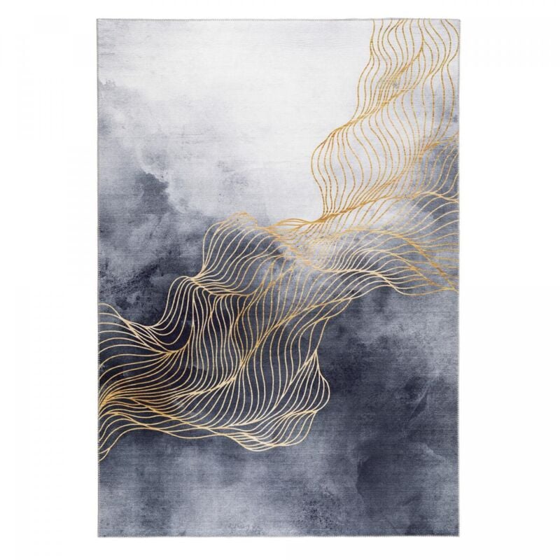 Unamourdetapis - Tapis salon et chambre 120x170 gris et crème rectangle tissé motif abstrait vivace 12