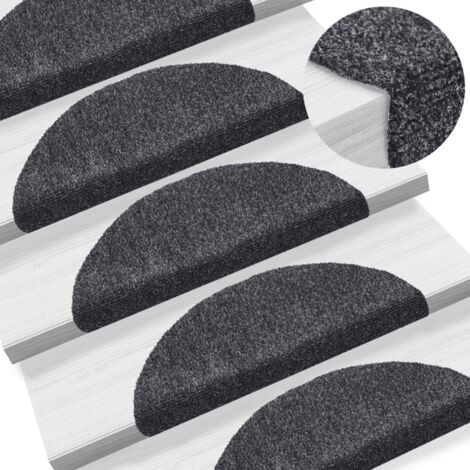 Tapis Salon，Tapis Chambre，Tapis autoadhésifs de marches 10 pcs Gris foncé 56x17x3 cm CFW60409