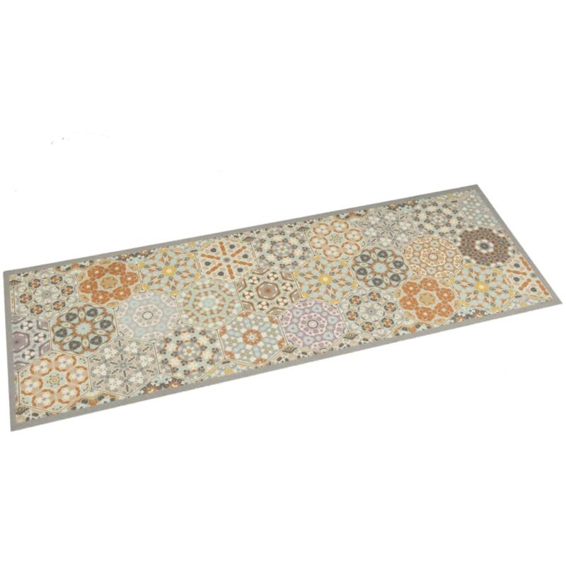 Tapis Salon,Tapis Chambre,Tapis de cuisine lavable impression pastel hexagonale 60x180 cm CFW98070