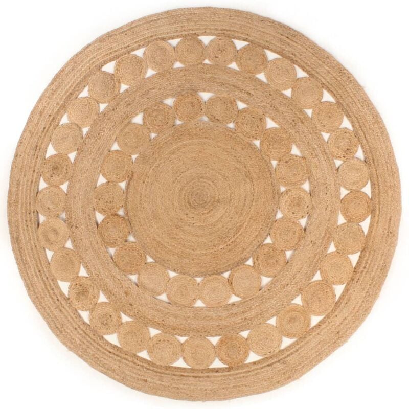Tapis Salon，Tapis Chambre，Tapis Design tressé Jute 240 cm Rond CFW26080