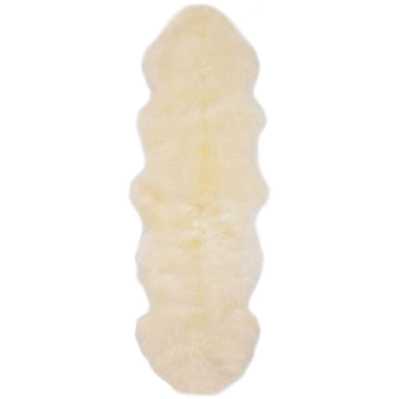 Tapis Salon,Tapis Chambre,Tapis en peau de mouton 60 x 180 cm Blanc CFW50751