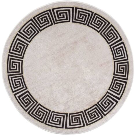 Tapis Salon，Tapis Chambre，Tapis lavable antidérapant φ120 cm beige clair CFW74256