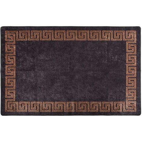 Tapis Salon，Tapis Chambre，Tapis lavable antidérapant 160x230 cm noir et doré CFW28273