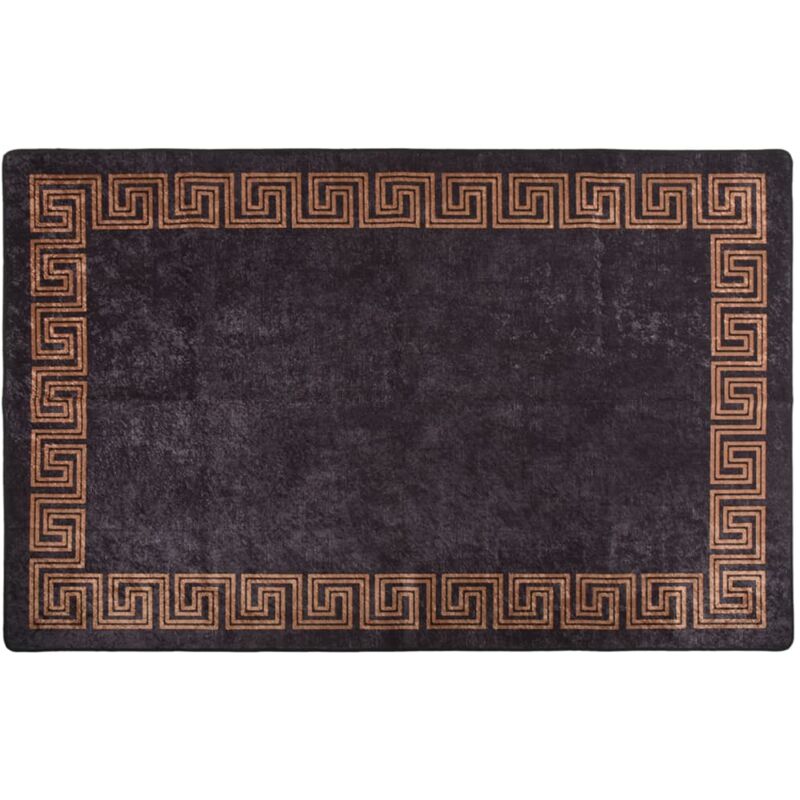 Tapis Salon,Tapis Chambre,Tapis lavable antidérapant 80x150 cm Noir et doré CFW39220