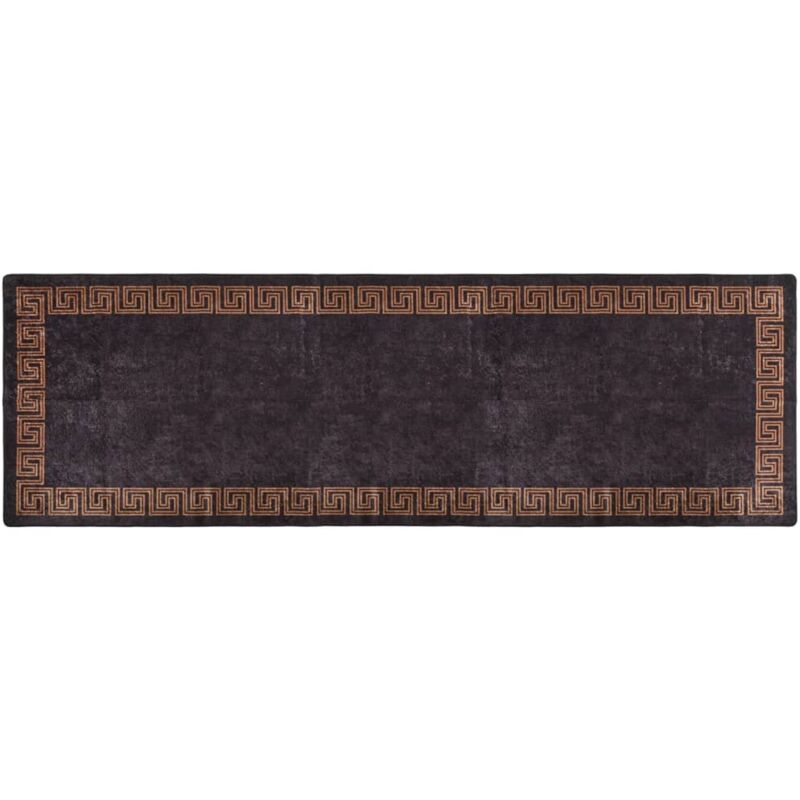 Tapis Salon，Tapis Chambre，Tapis lavable antidérapant 80x300 cm Noir et doré CFW73271