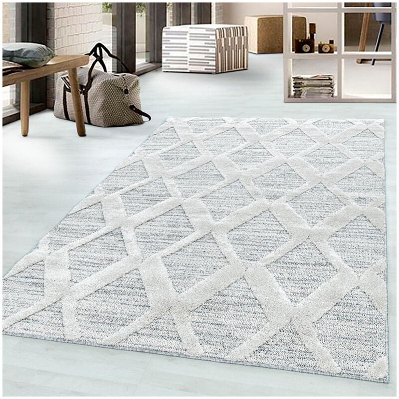 Allotapis - Tapis scandinave à courtes mèches rectangulaire Sisu Gris 80x150