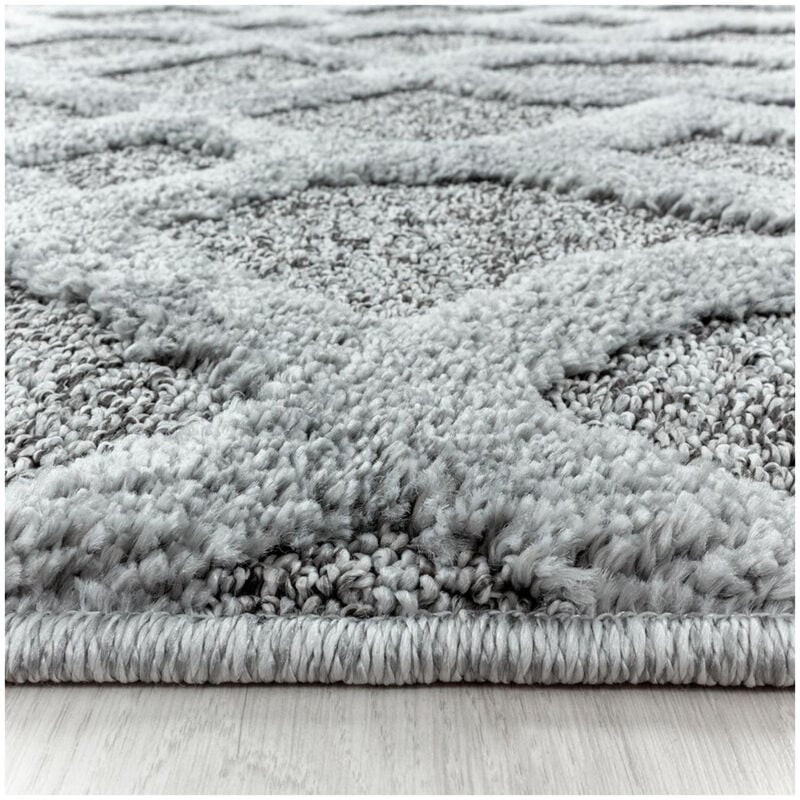 Tapis scandinave à courtes mèches rond Kiitos Gris Ø 120