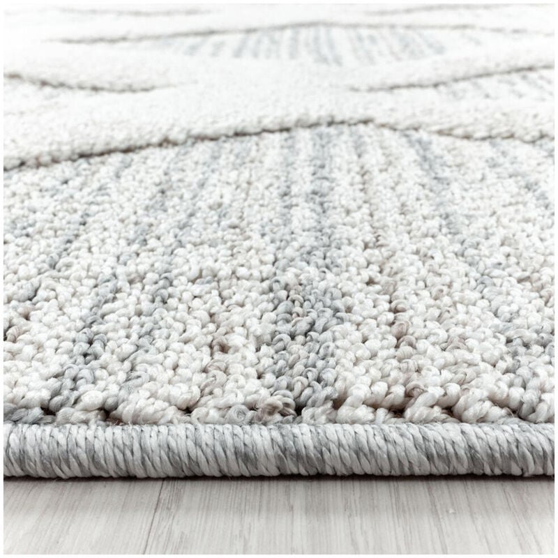 Allotapis - Tapis scandinave à courtes mèches rond Sisu Gris ø 80