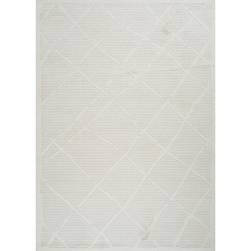 Tapis scandinave crème chambre couloir LYON 25 poils courts antibactérien TOUTAPIS 80x150