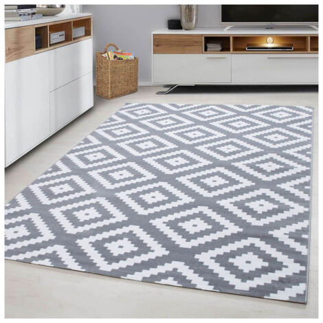Tapis scandinave de salon rectangle Adza Gris 200x290
