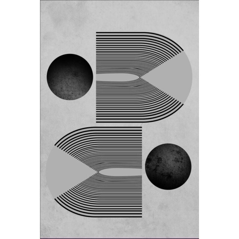 Tapis Seventies Gris Noir Dimensions - 160x230 – Qualité supérieure pour Maison, Appartement, Bureau – Style élégant et durable – Confort optimal,