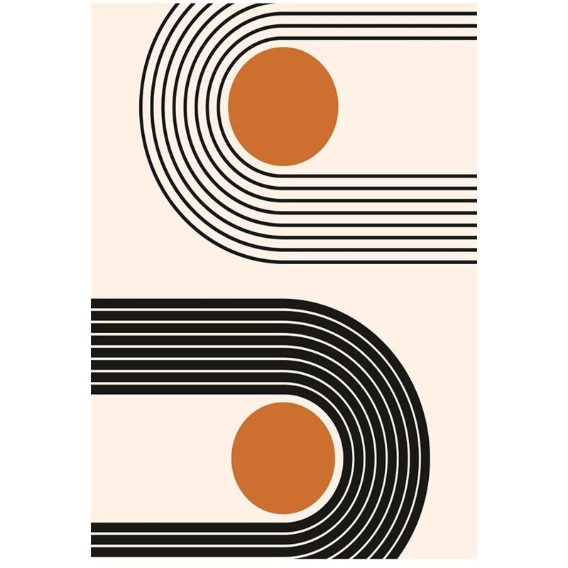 Vendorflair - Tapis Seventies Orange Dimensions - 160x230 – Qualité supérieure pour Maison, Appartement, Bureau – Style élégant et durable – Confort