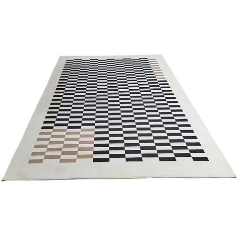 Tapis shag moderne intérieur ultra doux moelleux tapis shag antidérapant salle à manger salon tapis damier français -3 0.5 * 0.8