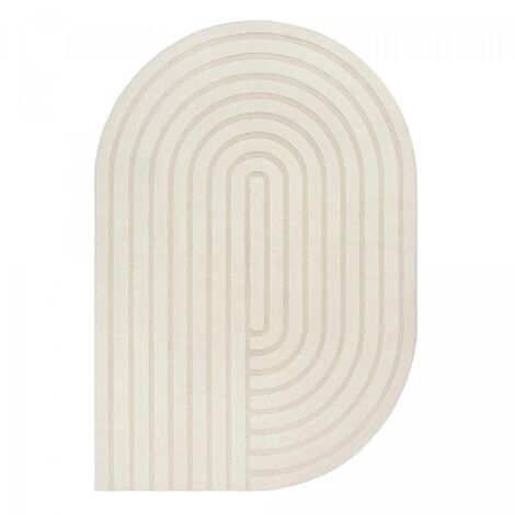 Tapis shaggy 160x230 cm crème – Forme originale – Anti-acariens et anti-poussière – Tissé en polypropylène – Résistant aux UV – Unamourdetapis