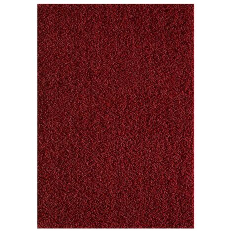 Tapis shaggy 160x230 rouge tissé rectangle motif uni SG LOCA