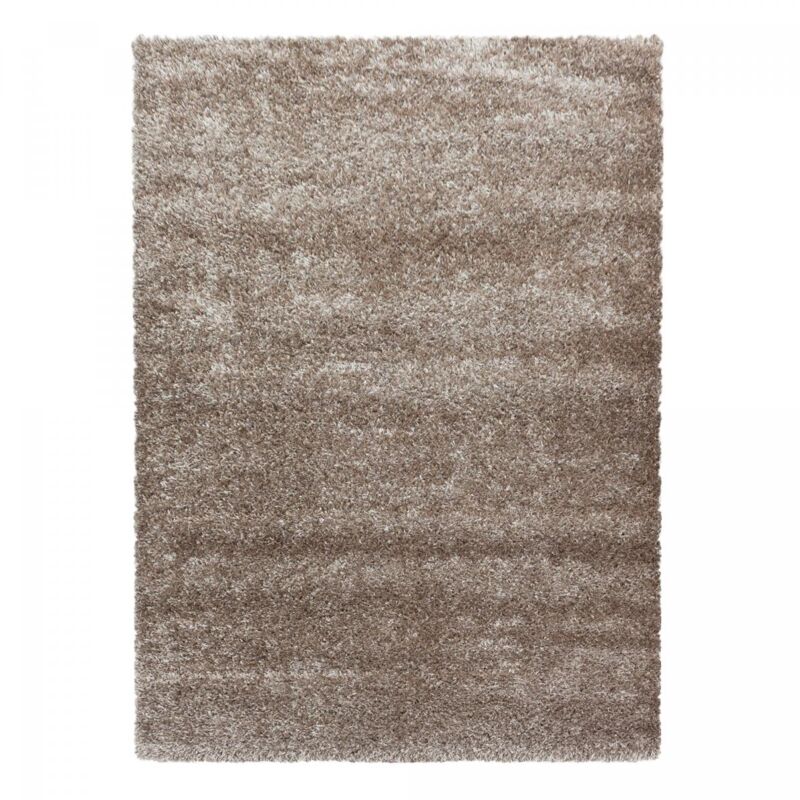 Unamourdetapis - Tapis longs poils shaggy 120x170 beige tissé rectangle motif uni uni a
