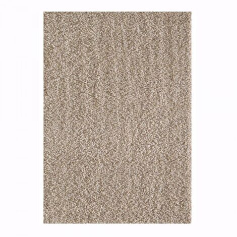 Tapis shaggy 80x150 cm beige – Longs poils 50 mm – Tissé en polypropylène – Anti-acariens et insensible aux UV – Dezenco