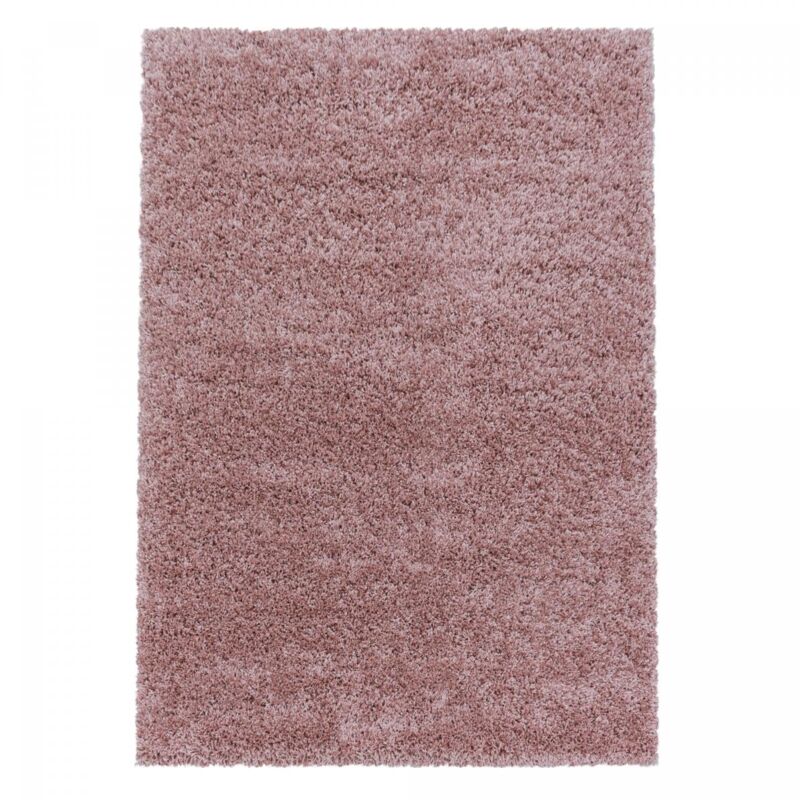 Jadorel - Tapis poils longs shaggy 160x230 rose tissé rectangle motif uni uni i