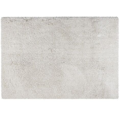 Tapis shaggy à poils longs microfibre - 120 x 170 cm  - Blanc cassé -  HARVEY