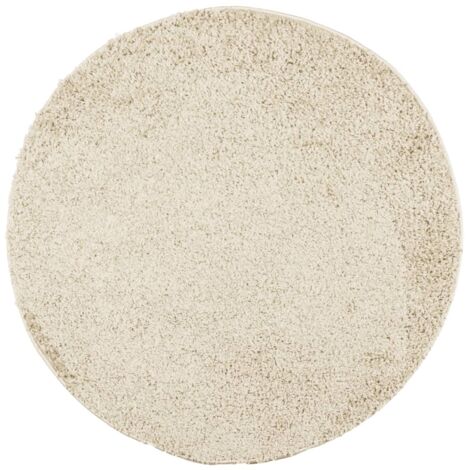 Tapis shaggy à poils longs moderne doré Ø 160cm