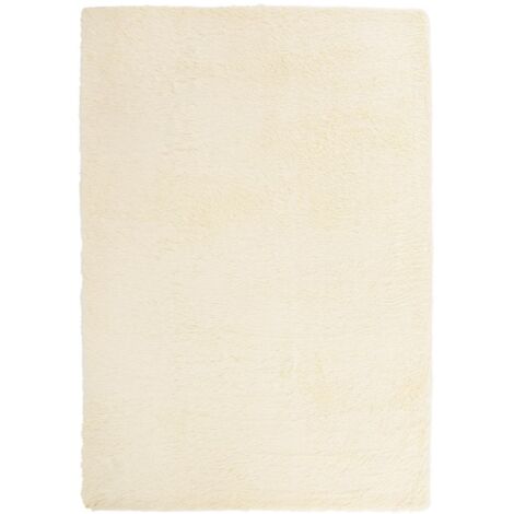 Tapis Shaggy à poils longs NAVARRA crème 160x230 cm polyester