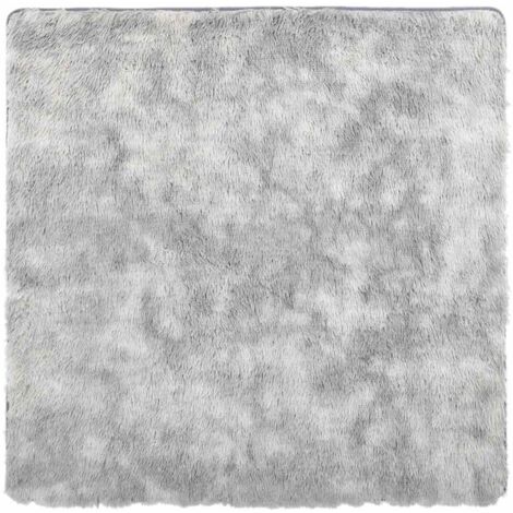 Tapis shaggy à poils longs NAVARRA gris argenté 120x120 cm